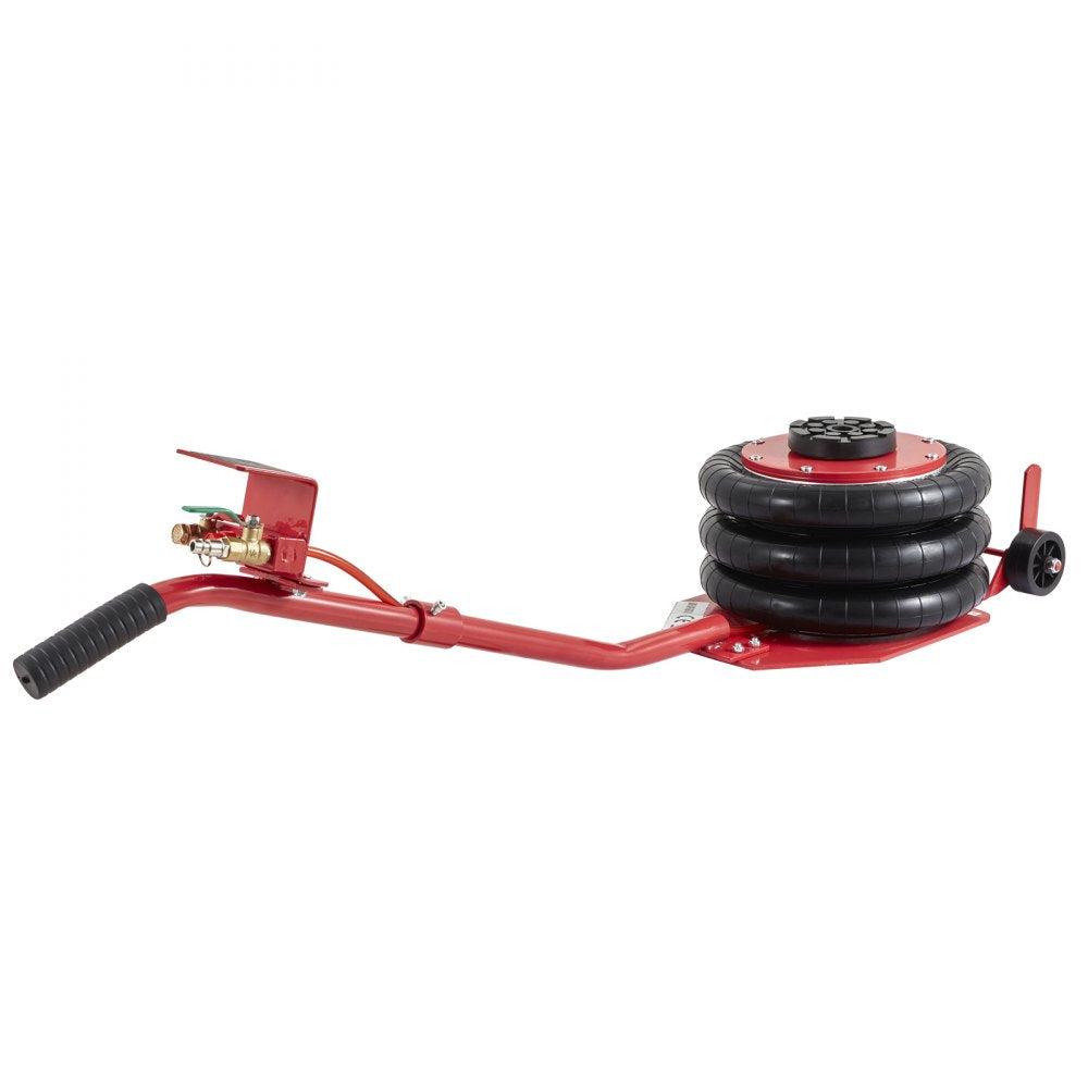 AMITOOLS Air Jack, 3 Ton/6600 lbs Triple Bag Air Jack, Airbag Jack with Six Steel Pipes, Lift up to 17.7 inch/450 mm, 3-5 s Fast Lifting Pneumatic Jack, with Long Handles for Cars, Garages, Repair, (Red)