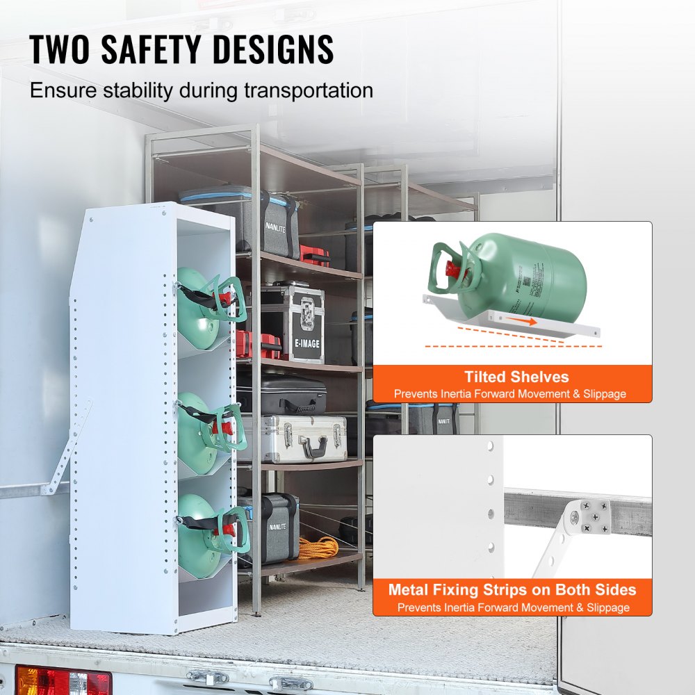 AMITOOLS Refrigerant Tank Rack, with 3 x 30-50lb Bottle Tanks, Cylinder Tank Rack 14.56x12.99x1.96 in, Refrigerant Cylinder Rack Gas Cylinder Racks and Holders for Freon, Gases, Oxygen, Nitrogen