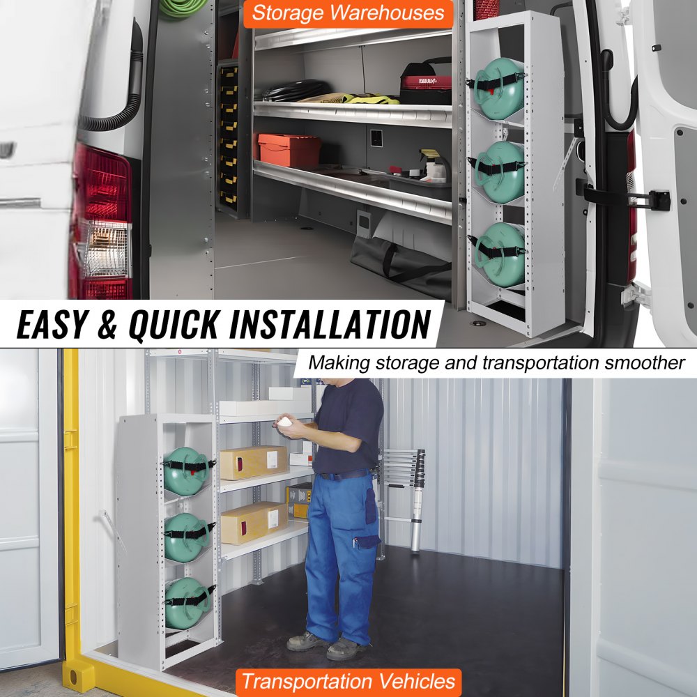 AMITOOLS Refrigerant Tank Rack, with 3 x 30-50lb Bottle Tanks, Cylinder Tank Rack 14.56x12.99x1.96 in, Refrigerant Cylinder Rack Gas Cylinder Racks and Holders for Freon, Gases, Oxygen, Nitrogen