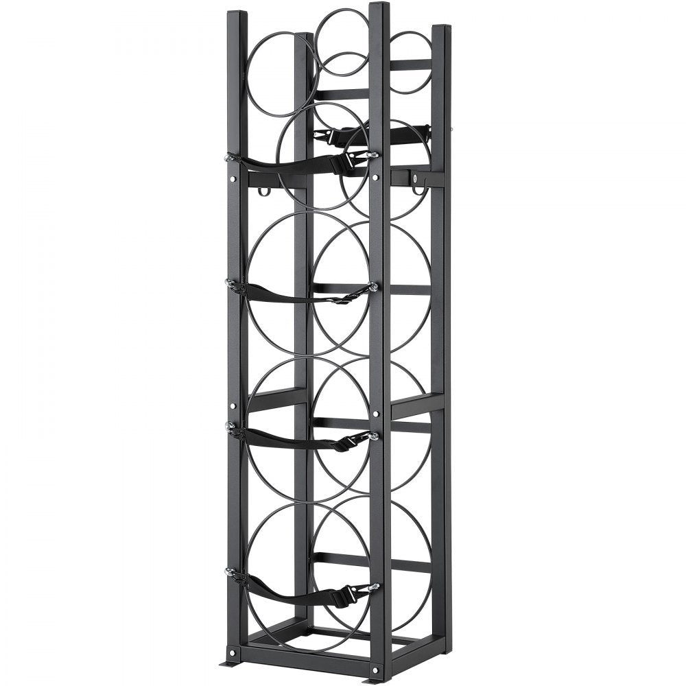 AMITOOLS Refrigerant Tank Rack, with 3 x 30lbs and Other 3 Small Bottle Tanks, Cylinder Tank Rack 12.79x12.99x47.12 in, Refrigerant Cylinder Rack and Holders for Freon, Gases, Oxygen, Nitrogen