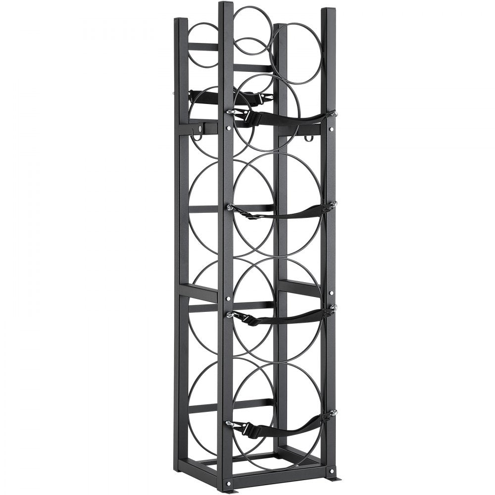 AMITOOLS Refrigerant Tank Rack, with 3 x 30lbs and Other 3 Small Bottle Tanks, Cylinder Tank Rack 12.79x12.99x47.12 in, Refrigerant Cylinder Rack and Holders for Freon, Gases, Oxygen, Nitrogen