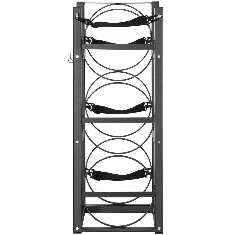 AMITOOLS Refrigerant Tank Rack, with 3 x 30lbs Bottle Tanks, Cylinder Tank Rack 12.79x12.99x33.07 in, Refrigerant Cylinder Rack Gas Cylinder Racks and Holders for Freon, Gases, Oxygen, Nitrogen