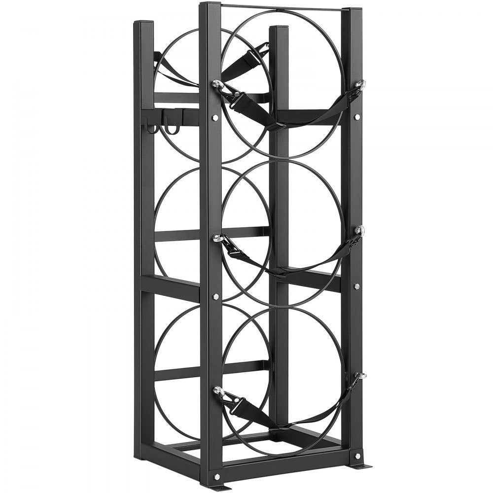 AMITOOLS Refrigerant Tank Rack, with 3 x 30lbs Bottle Tanks, Cylinder Tank Rack 12.79x12.99x33.07 in, Refrigerant Cylinder Rack Gas Cylinder Racks and Holders for Freon, Gases, Oxygen, Nitrogen