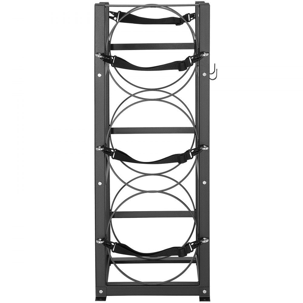 AMITOOLS Refrigerant Tank Rack, with 3 x 30lbs Bottle Tanks, Cylinder Tank Rack 12.79x12.99x33.07 in, Refrigerant Cylinder Rack Gas Cylinder Racks and Holders for Freon, Gases, Oxygen, Nitrogen