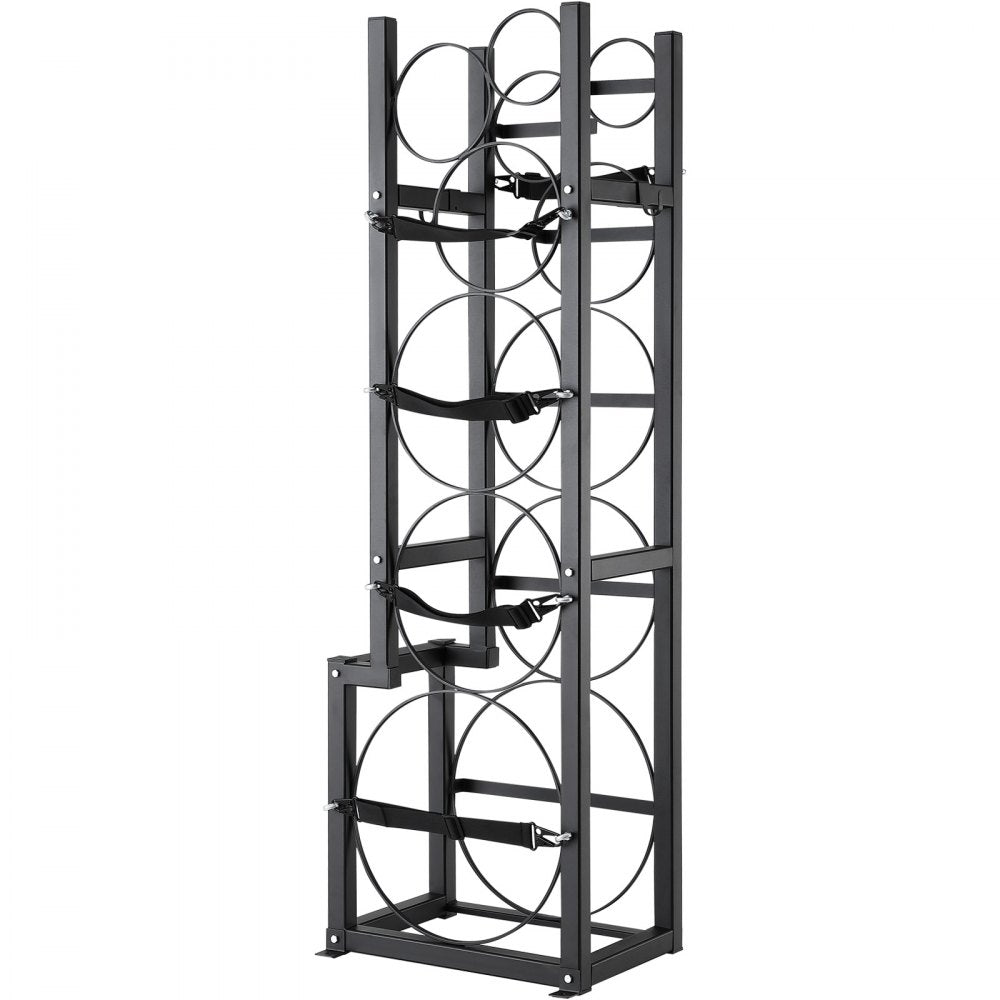 AMITOOLS Refrigerant Tank Rack, with 1 x 50lb, 2 x 30lb and Other 3 Small Bottle Tanks, Cylinder Tank Rack 15.55x12.99x49.8 in, Refrigerant Cylinder Rack and Holders for Freon, Gases, Oxygen, Nitrogen