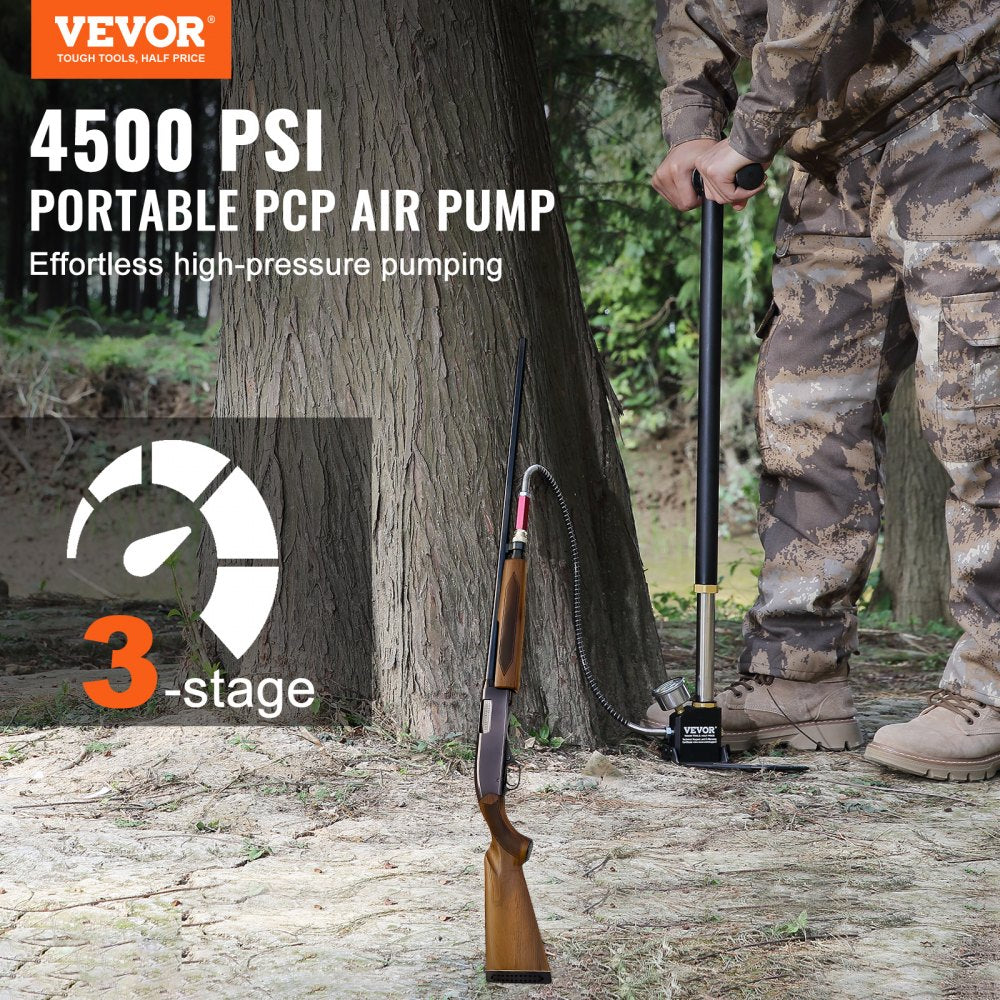 AMITOOLS High Pressure Hand Pump 3 Stage Airgun PCP Pump 4500PSI Stirrup Pump Air Rifle Filling Stirrup Pump(30MPA)