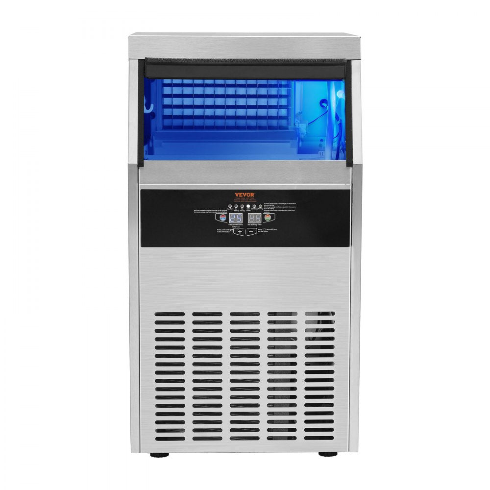 AMITOOLS Commercial Ice Maker, 150lbs/24H, Ice Maker Machine, 70 Ice Cubes in 12-15 Minutes, Freestanding Cabinet Ice Maker with 33lbs Storage Capacity LED Digital Display, for Bar Home Office Restaurant