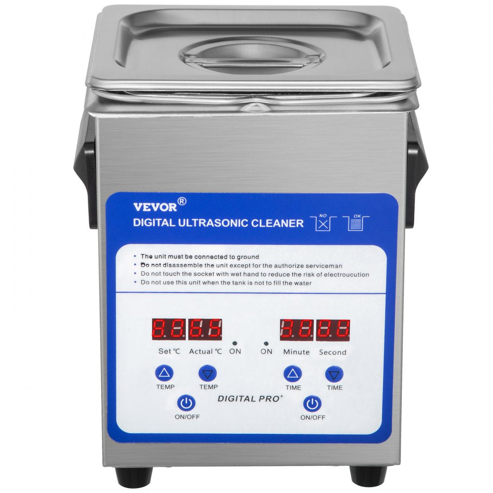 AMITOOLS Digital Ultrasonic Cleaner 2L Ultrasonic Cleaning Machine 40kHz Sonic Cleaner Machine 316 & 304 Stainless Steel Ultrasonic Cleaner Machine with Heater & Timer for Cleaning Jewelry Glasses Watch