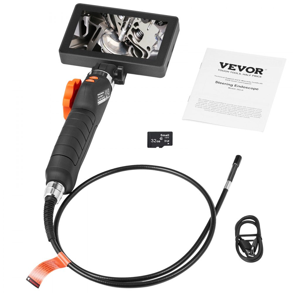 AMITOOLS Articulating Borescope Camera with Light, Two-Way Articulated Endoscope Inspection Camera with 6.4mm Tiny Lens, 5