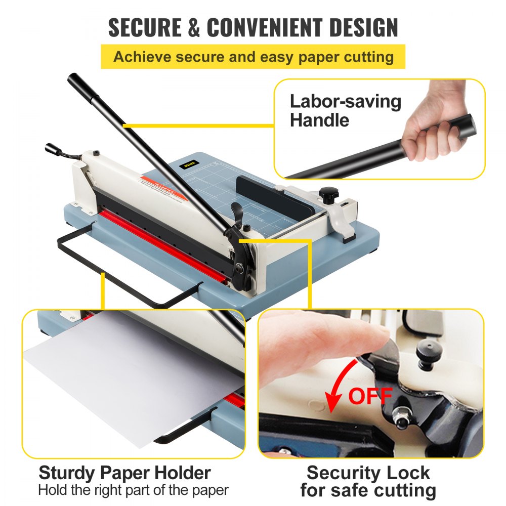 AMITOOLS Industrial Paper Cutter A3 Heavy Duty Paper Cutter 17 Inch Paper Cutter Heavy Duty 500 Sheets Paper with Clear Cutting Guide for Offices, Schools, Businesses and Printing Shops