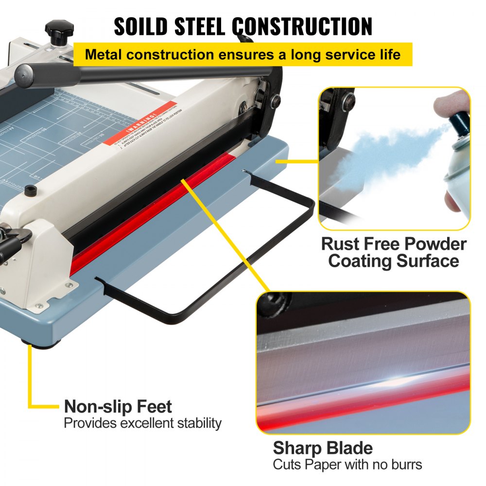 AMITOOLS Industrial Paper Cutter A3 Heavy Duty Paper Cutter 17 Inch Paper Cutter Heavy Duty 500 Sheets Paper with Clear Cutting Guide for Offices, Schools, Businesses and Printing Shops