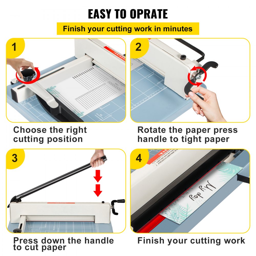 AMITOOLS Industrial Paper Cutter A3 Heavy Duty Paper Cutter 17 Inch Paper Cutter Heavy Duty 500 Sheets Paper with Clear Cutting Guide for Offices, Schools, Businesses and Printing Shops