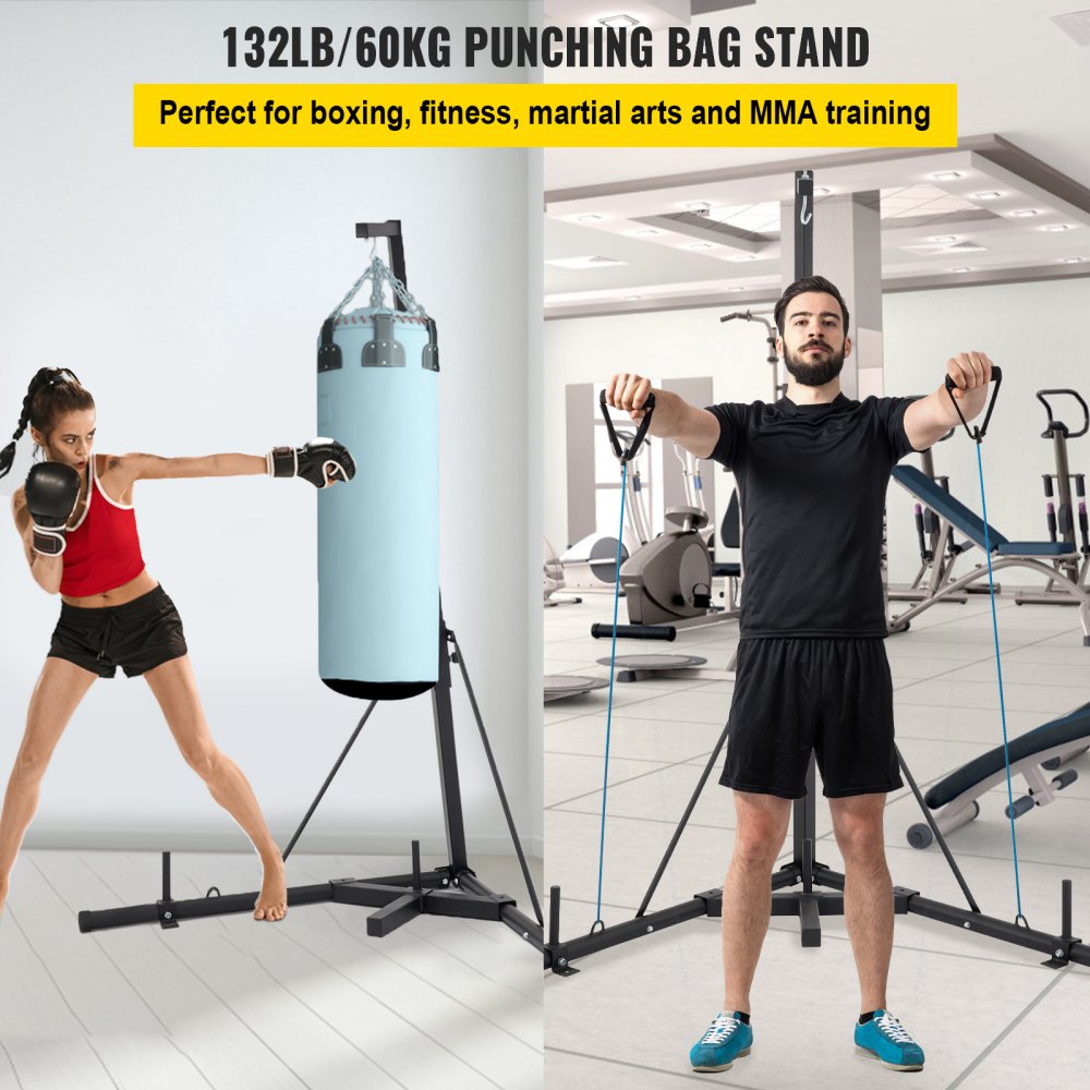 AMITOOLS Heavy Bag Stand Free Standing Punching Punch Bracket Station Boxing Stand Height Adjustable Folding Boxing Bag Stand for Home Fitness (Heavy Bag Stand)