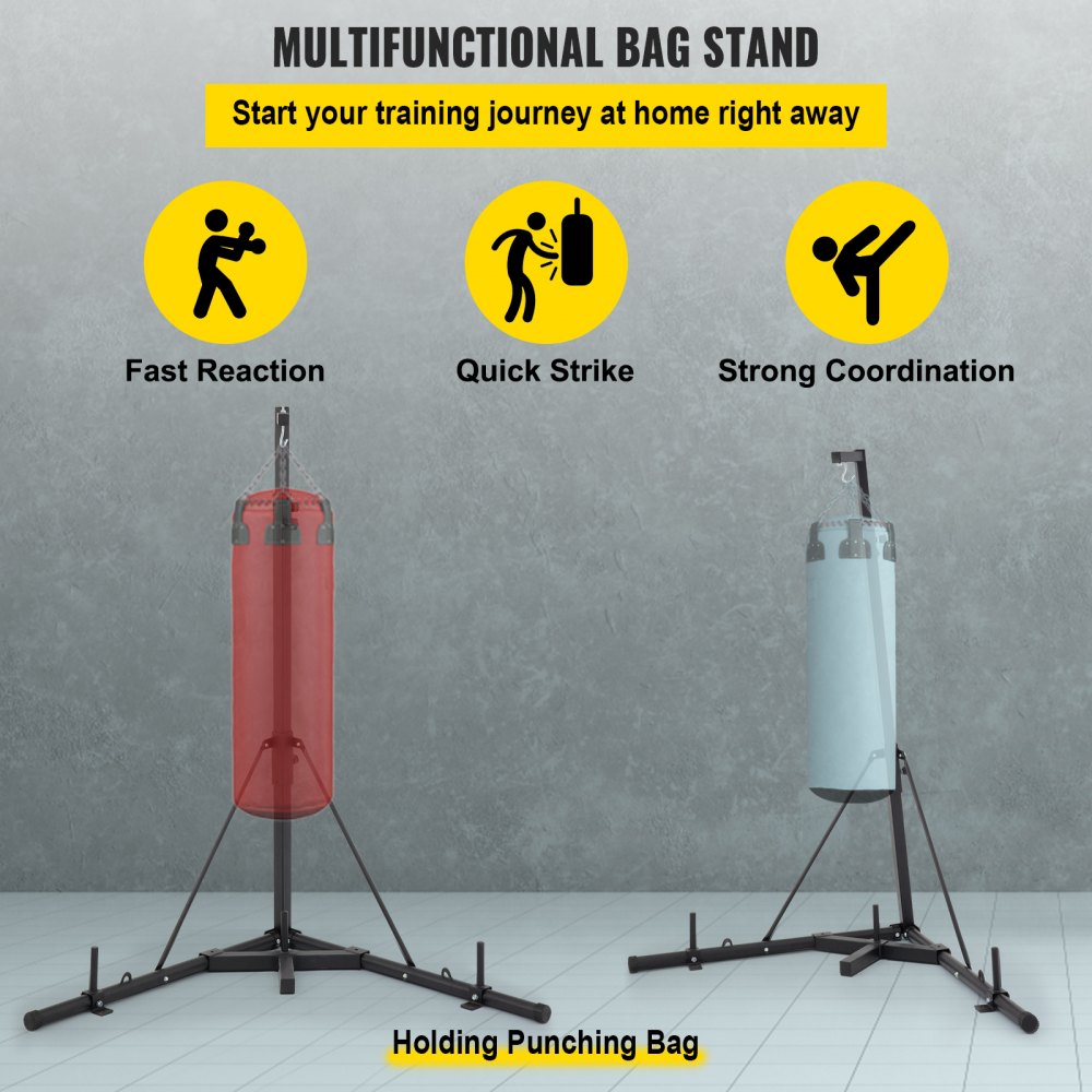 AMITOOLS Heavy Bag Stand Free Standing Punching Punch Bracket Station Boxing Stand Height Adjustable Folding Boxing Bag Stand for Home Fitness (Heavy Bag Stand)