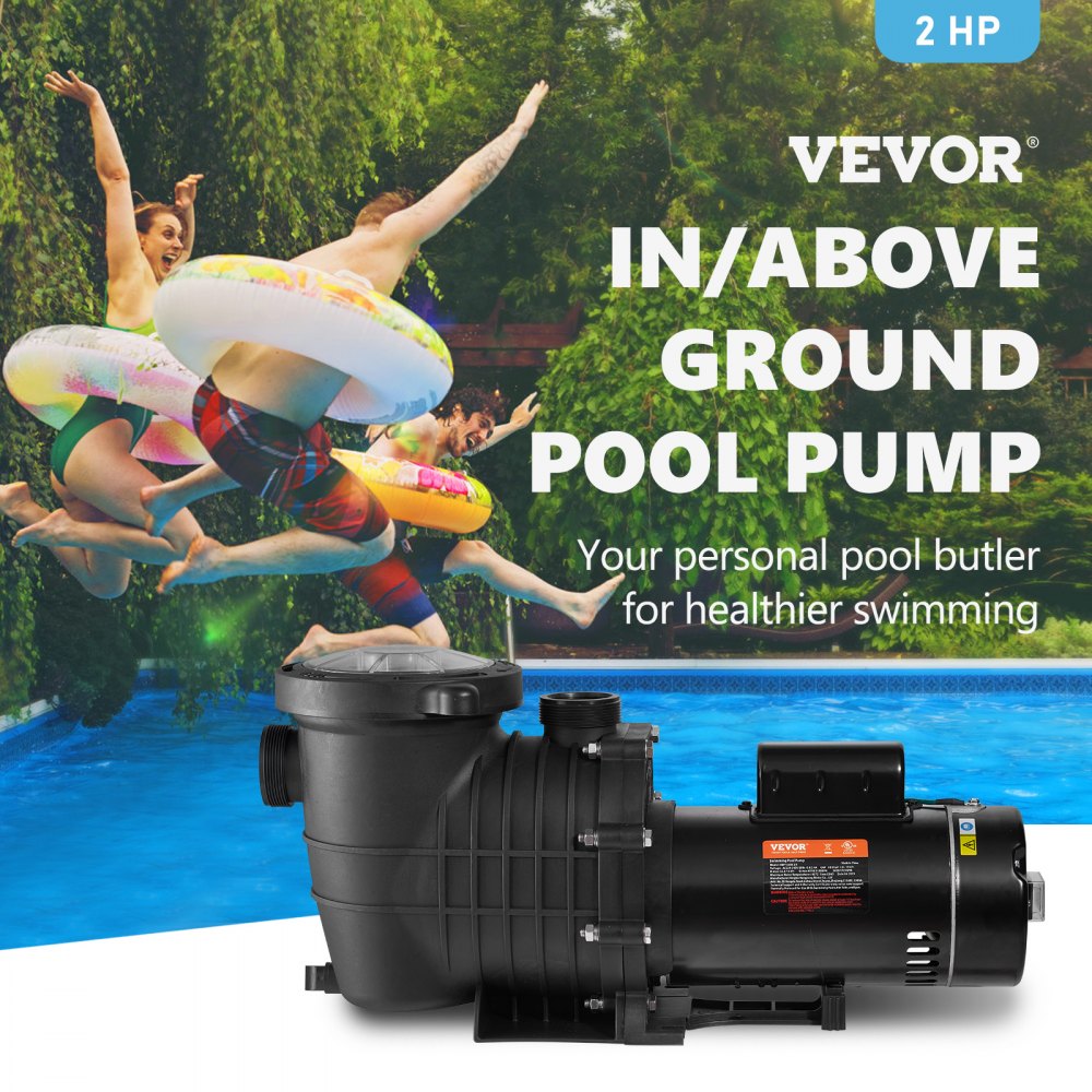 AMITOOLS Pool Pump 2.0HP 230V, Variable Dual Speed Pumps 1500W, 5520 GPH Max Flow, Powerful Self-priming Swimming Pool Motor for Above Ground Pool, w/ Strainer Filter Basket, ETL Certification