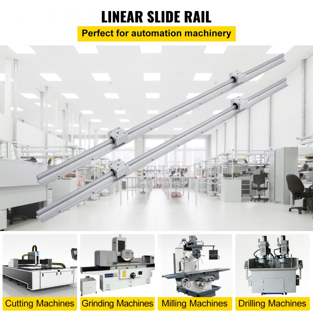 AMITOOLS Linear Rail SBR12-1000mm 38mm Linear Slide W/ 4 SBR12UU Bearing Blocks