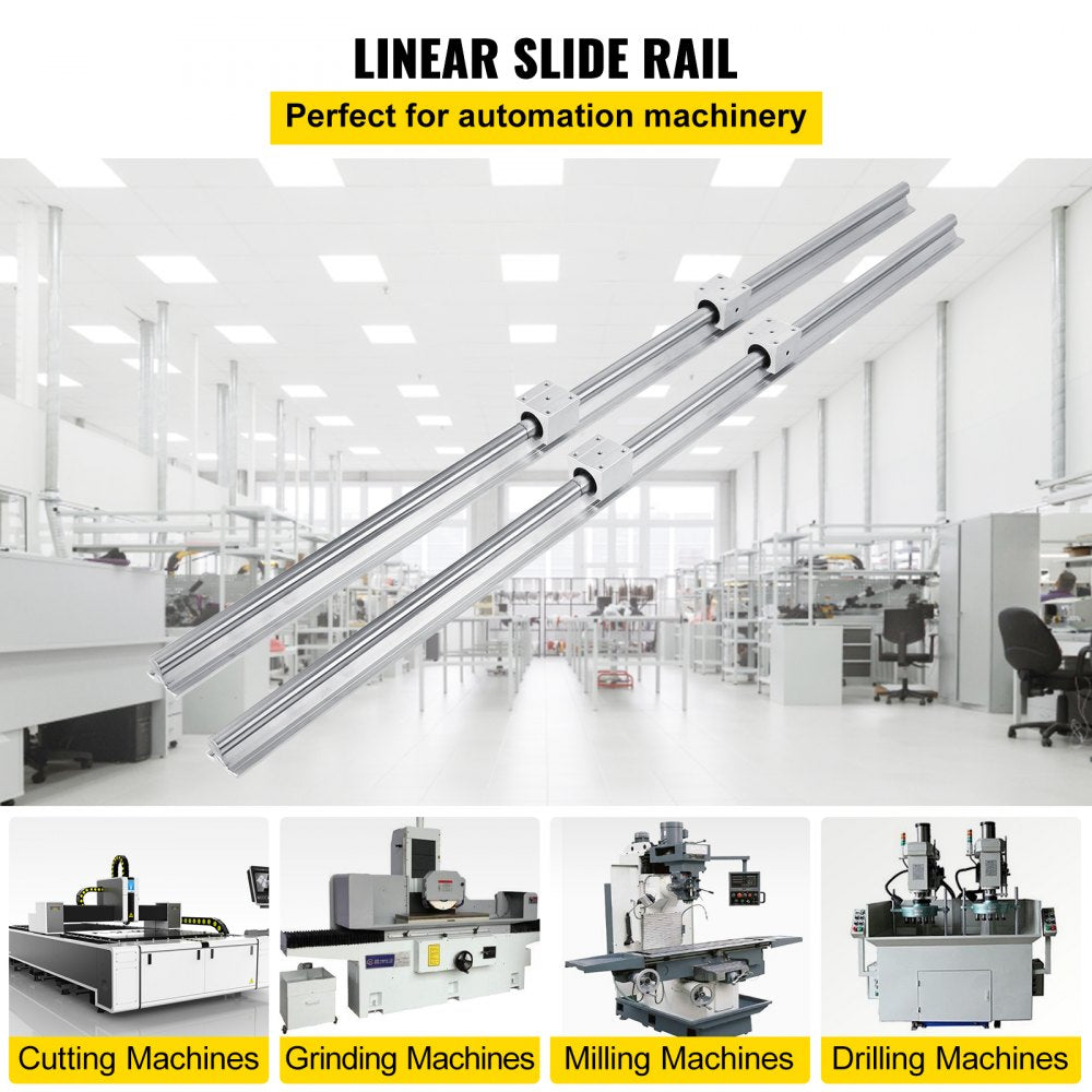 AMITOOLS Linear Rail SBR20-1200mm 20mm Linear Rail Shaft Rod W/ 4 SBR20UU Blocks