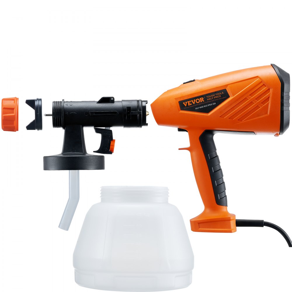 AMITOOLS 700W Electric Paint Sprayer with 1300ml Container - HVLP Spray Gun with 5 Copper Nozzles - Ideal for Home Interior, Exterior, House Painting, and Furniture - Includes 3 Spray Patterns