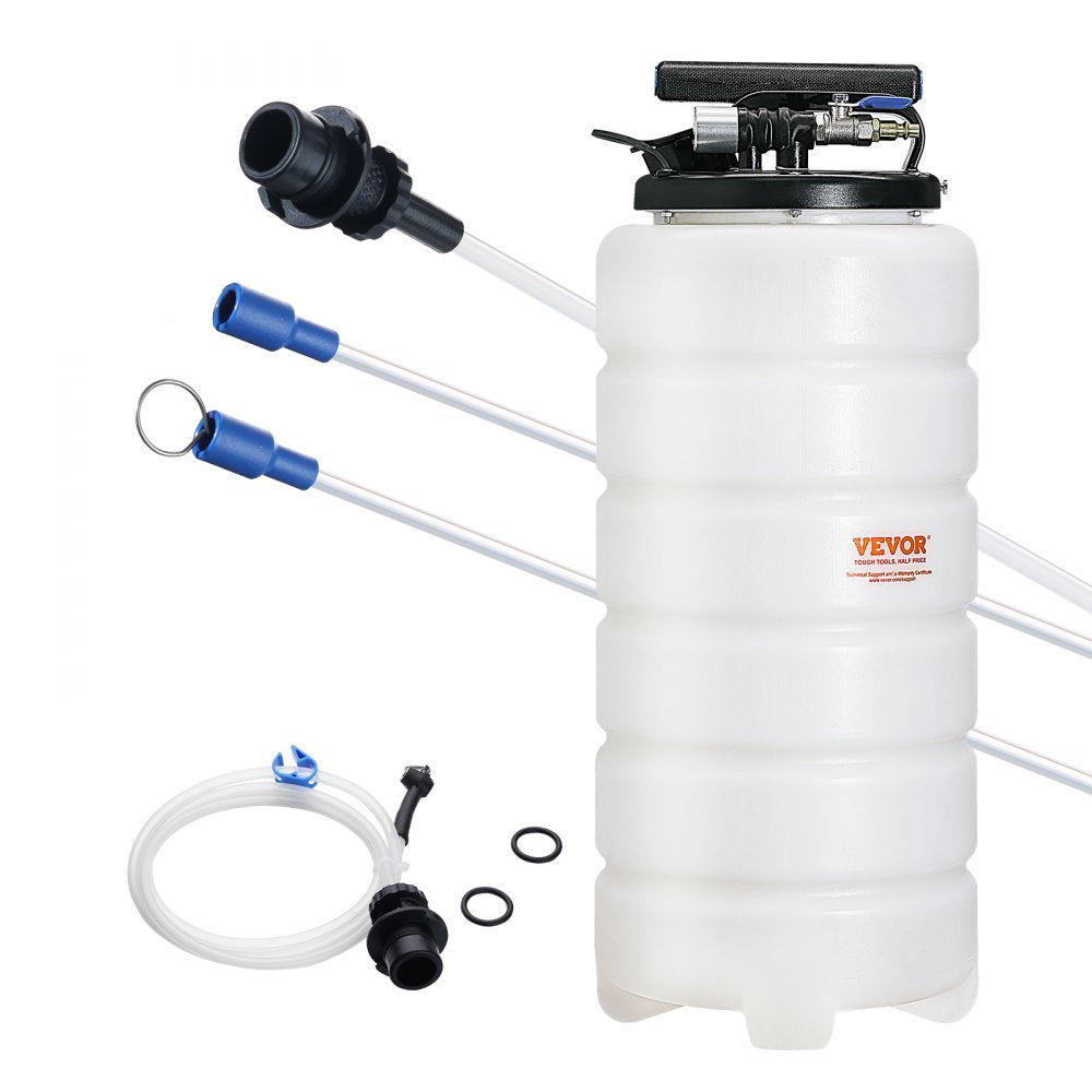 AMITOOLS Fluid Extractor, 4 Gallons (15 Liters), Pneumatic/Manual Oil Changer Vacuum Fluid Extractor with Dipstick and Suction Hose, Oil Extractor Change Pump for Automotive Fluids Vacuum Evacuation