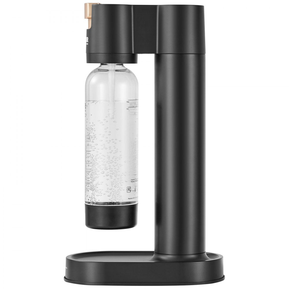 AMITOOLS Sparkling Water Maker, Soda Maker Machine for Home Carbonating, Seltzer Water Starter Kit with BPA free 1L PET Bottle, Compatible with Mainstream Screw-in 60L CO2 Cylinder(NOT Included), Black