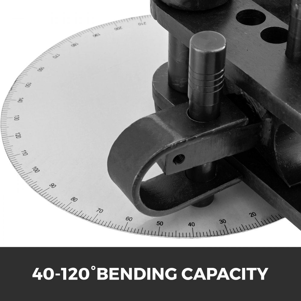 AMITOOLS Tube Bender Max Bending Degree 240°,Heavy Duty Metal Pipe and Tube Bender With 3 Dies, Tube Pedestal Bender 40 Up To 120 Degree, Metal Working Tools and Equipment Overall height 45