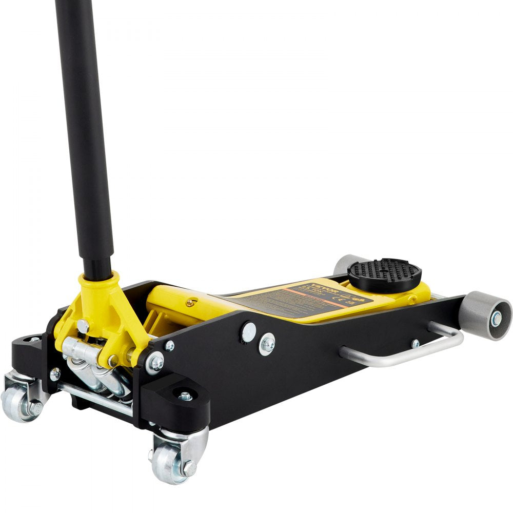 AMITOOLS Floor Jack, 2.5 Ton Low Profile Floor Jack, Aluminum and Steel Racing Floor Jack with Dual Pistons Quick Lift Pump, Floor Jack Lifting Range 3-3/4