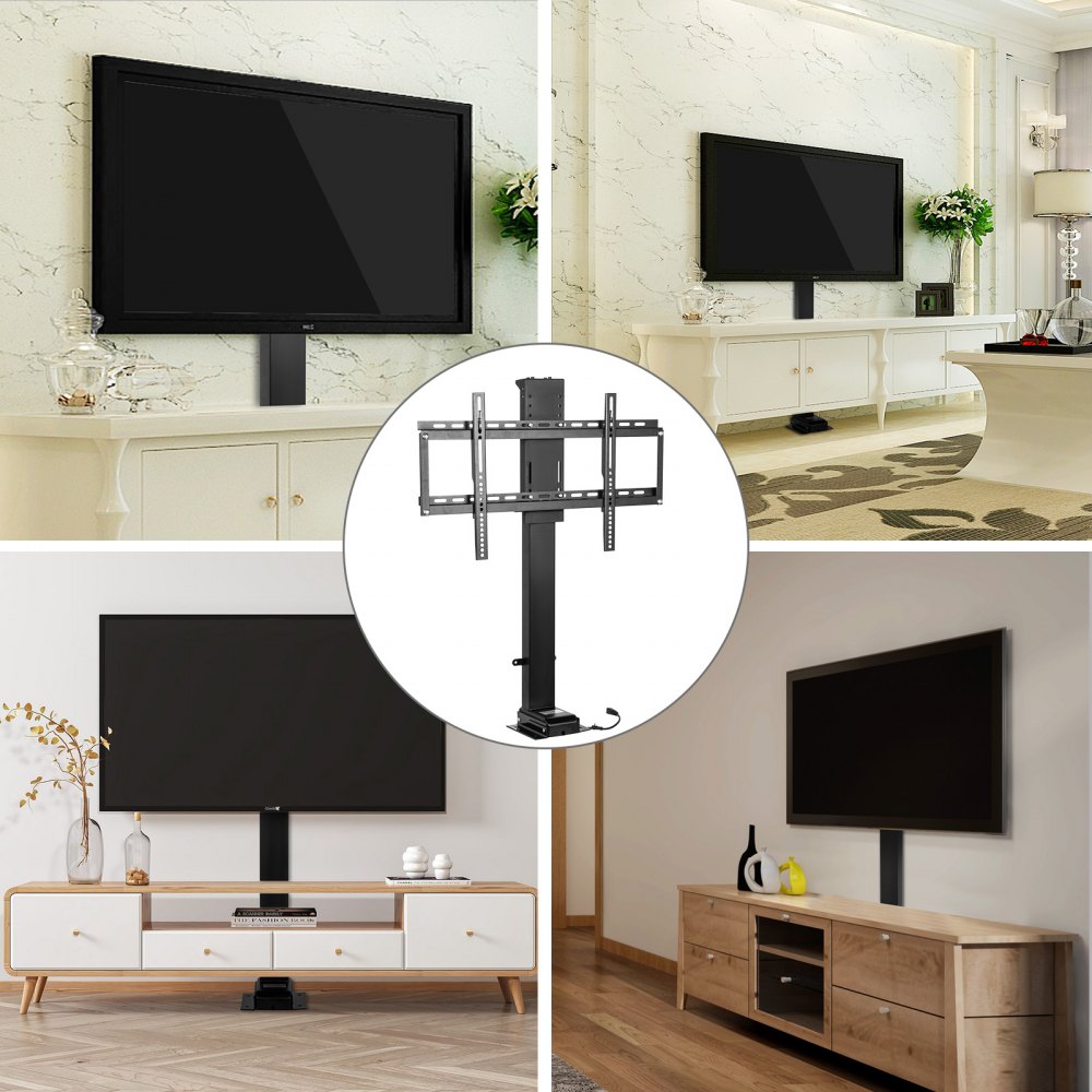 AMITOOLS Motorized TV Lift Stroke Length 39.4 Inches Motorized TV Mount Fit for 32-70 Inch TV Lift with Remote Control Height Adjustable 28.74-68.11 Inch,Load Capacity 154 Lbs