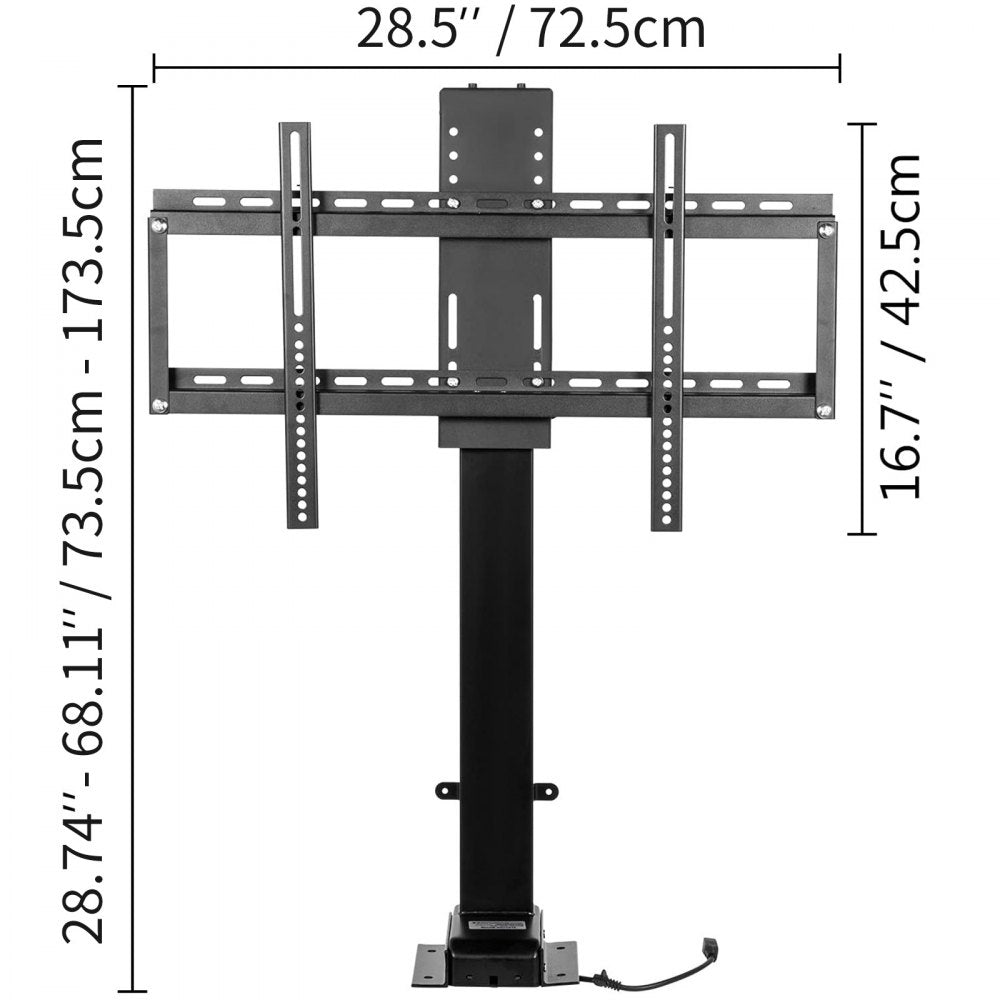 AMITOOLS Motorized TV Lift Stroke Length 39.4 Inches Motorized TV Mount Fit for 32-70 Inch TV Lift with Remote Control Height Adjustable 28.74-68.11 Inch,Load Capacity 154 Lbs