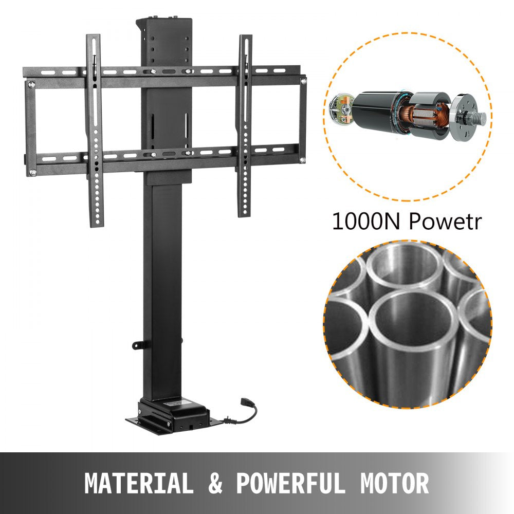 AMITOOLS Swivel Motorized TV Lift Stroke Length 40 Inch Motorized TV Mount Fit for 32-70 Inch TV Lift with Remote Control Height Adjustable 28.74-68.11 Inch,Load Capacity 154 Lbs,Manual Swivel L/R 30°