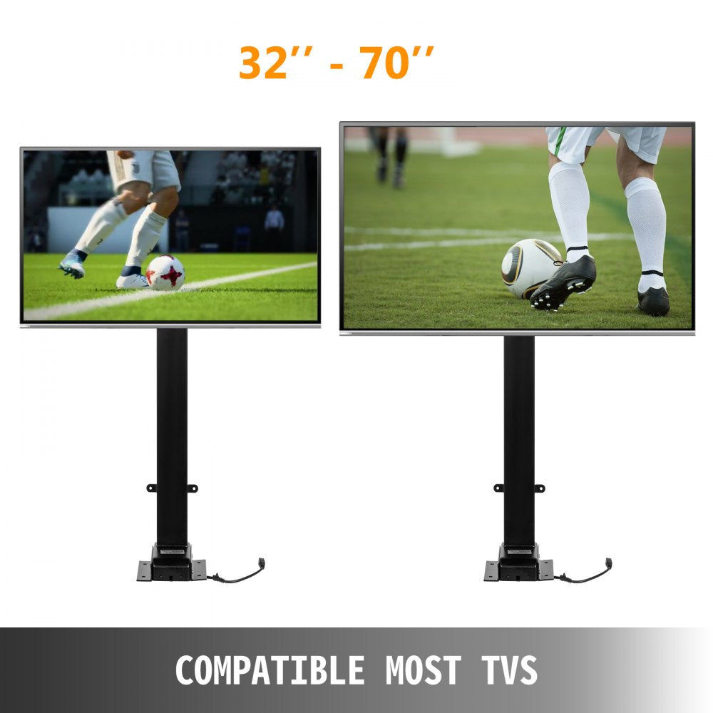 AMITOOLS Swivel Motorized TV Lift Stroke Length 40 Inch Motorized TV Mount Fit for 32-70 Inch TV Lift with Remote Control Height Adjustable 28.74-68.11 Inch,Load Capacity 154 Lbs,Manual Swivel L/R 30°