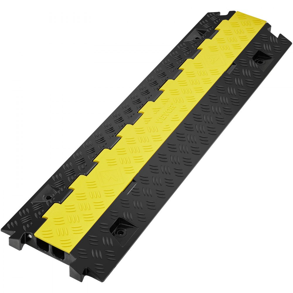 AMITOOLS 2 Channel Cable Protector Ramp 22000 lbs Load TPU Wire Cable Cover Ramp