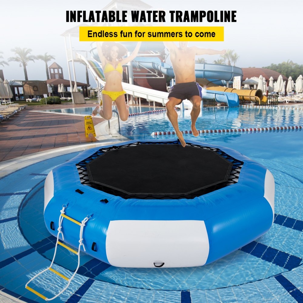 AMITOOLS10Ft Diameter Inflatable Water Trampoline Bounce Swim Platform Lake Toy