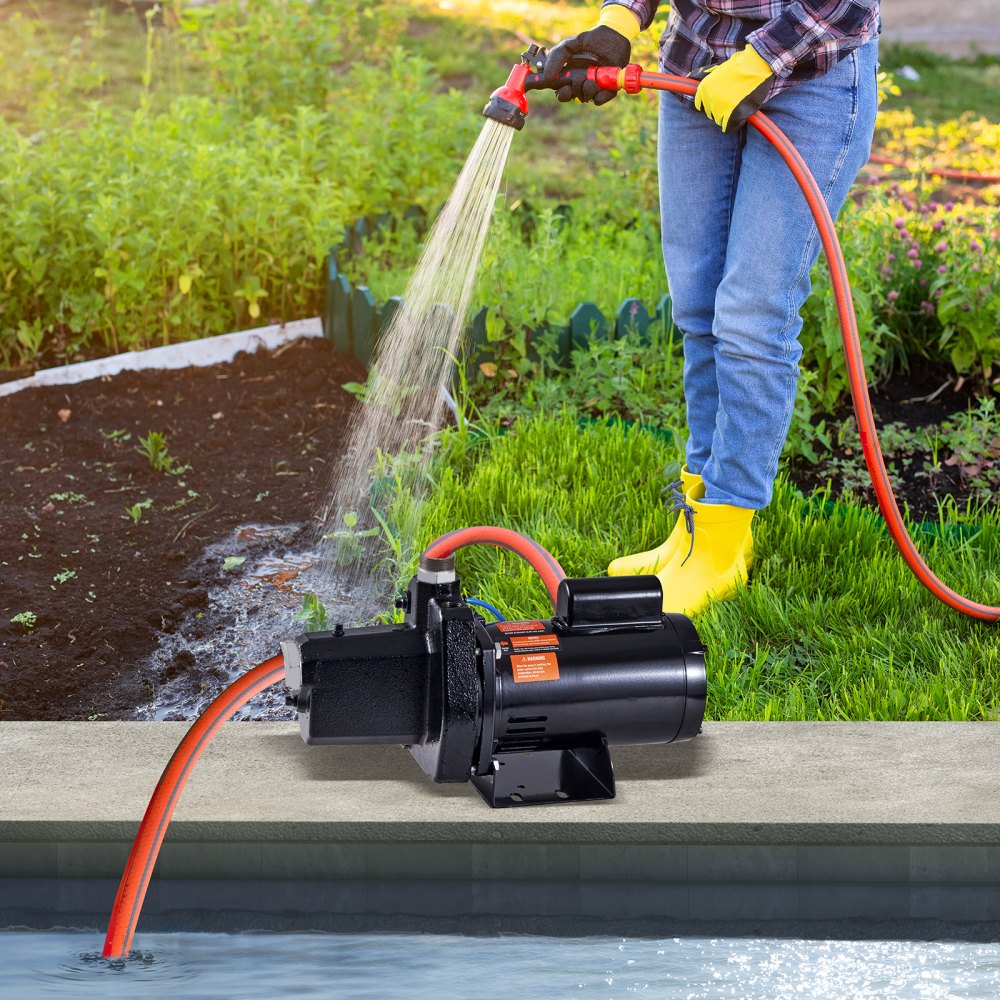 AMITOOLS 1.5 HP Cast Iron Sprinkler/Irrigation Pump, 115/230 Volt, 66 GPM 3450 RPM Shallow Well Jet Water Pump Booster, 1'' NPT Outlet 1-1/4'' NPT Inlet Lake Lawn Pump for Irrigation Sprinkler System