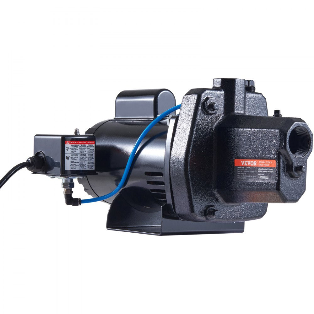 AMITOOLS 1.5 HP Cast Iron Sprinkler/Irrigation Pump, 115/230 Volt, 66 GPM 3450 RPM Shallow Well Jet Water Pump Booster, 1'' NPT Outlet 1-1/4'' NPT Inlet Lake Lawn Pump for Irrigation Sprinkler System