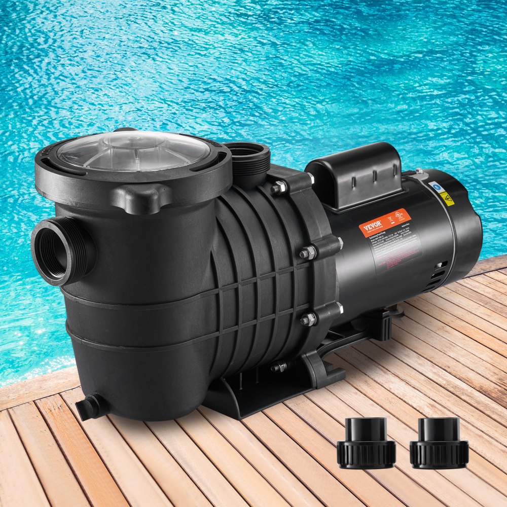 AMITOOLS Pool Pump 1.5HP 230V, Variable Dual Speed Pumps 1100W for Above Ground Pool, Powerful Self-priming Pump w/ Strainer Filter Basket, 5400 GPH Max. Flow, Energy Saving Swimming Pool Pump