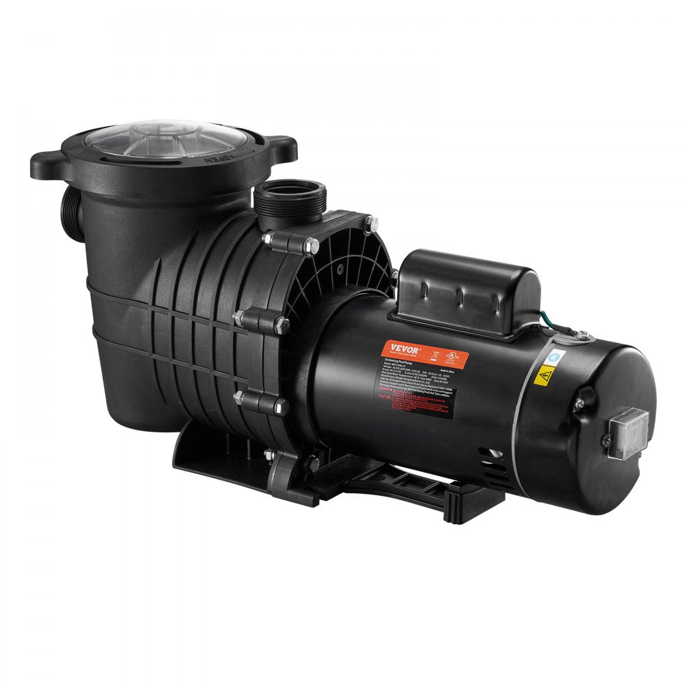 AMITOOLS Pool Pump 1.5HP 230V, Variable Dual Speed Pumps 1100W for Above Ground Pool, Powerful Self-priming Pump w/ Strainer Filter Basket, 5400 GPH Max. Flow, Energy Saving Swimming Pool Pump