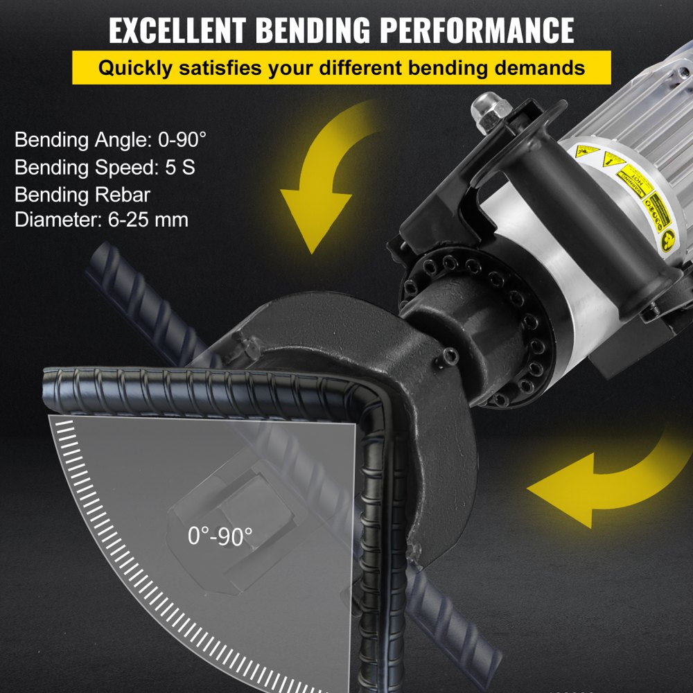 AMITOOLS 1.5 KW Electric Rebar Bender, 1''(25 mm) Hydraulic Electric Hand Held Rebar Bender, within 5 s, 110 V