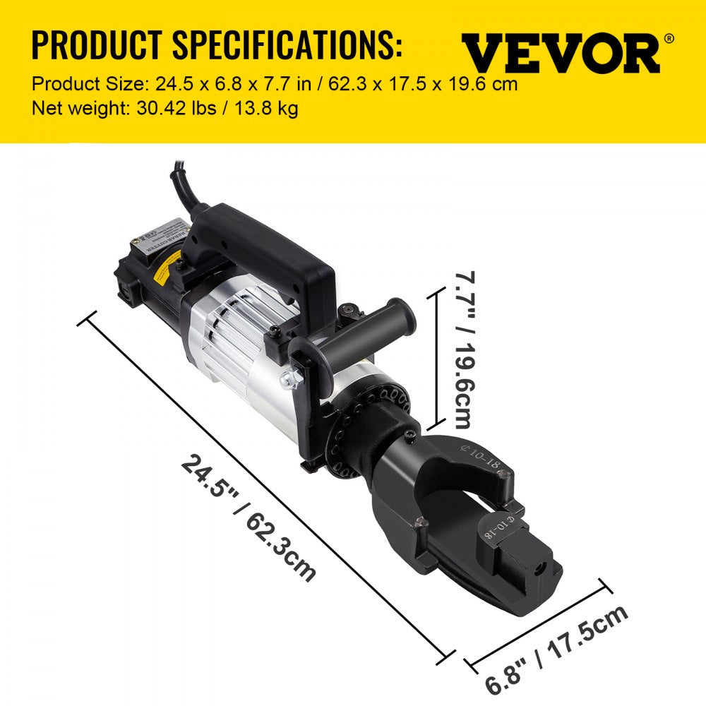 AMITOOLS 1.5 KW Electric Rebar Bender, 1''(25 mm) Hydraulic Electric Hand Held Rebar Bender, within 5 s, 110 V