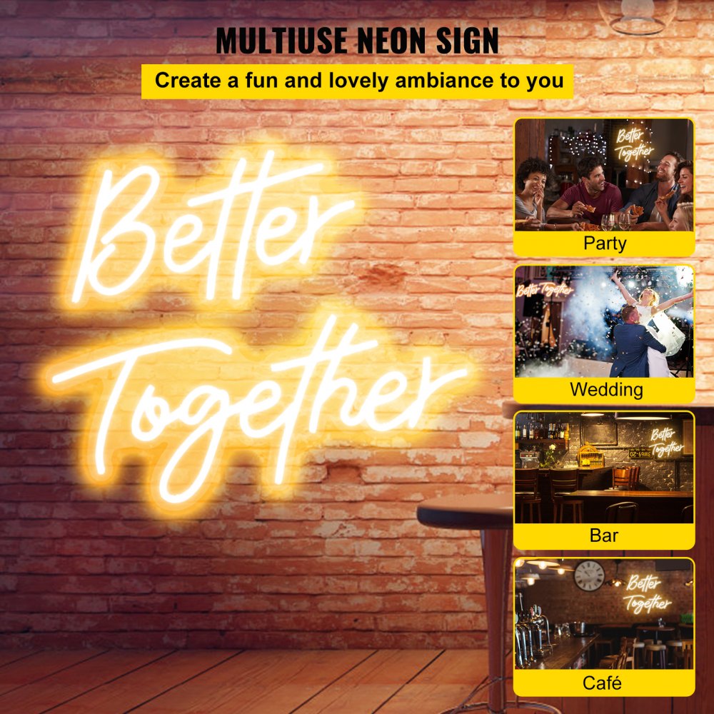 AMITOOLS Better Together Neon Sign, 13