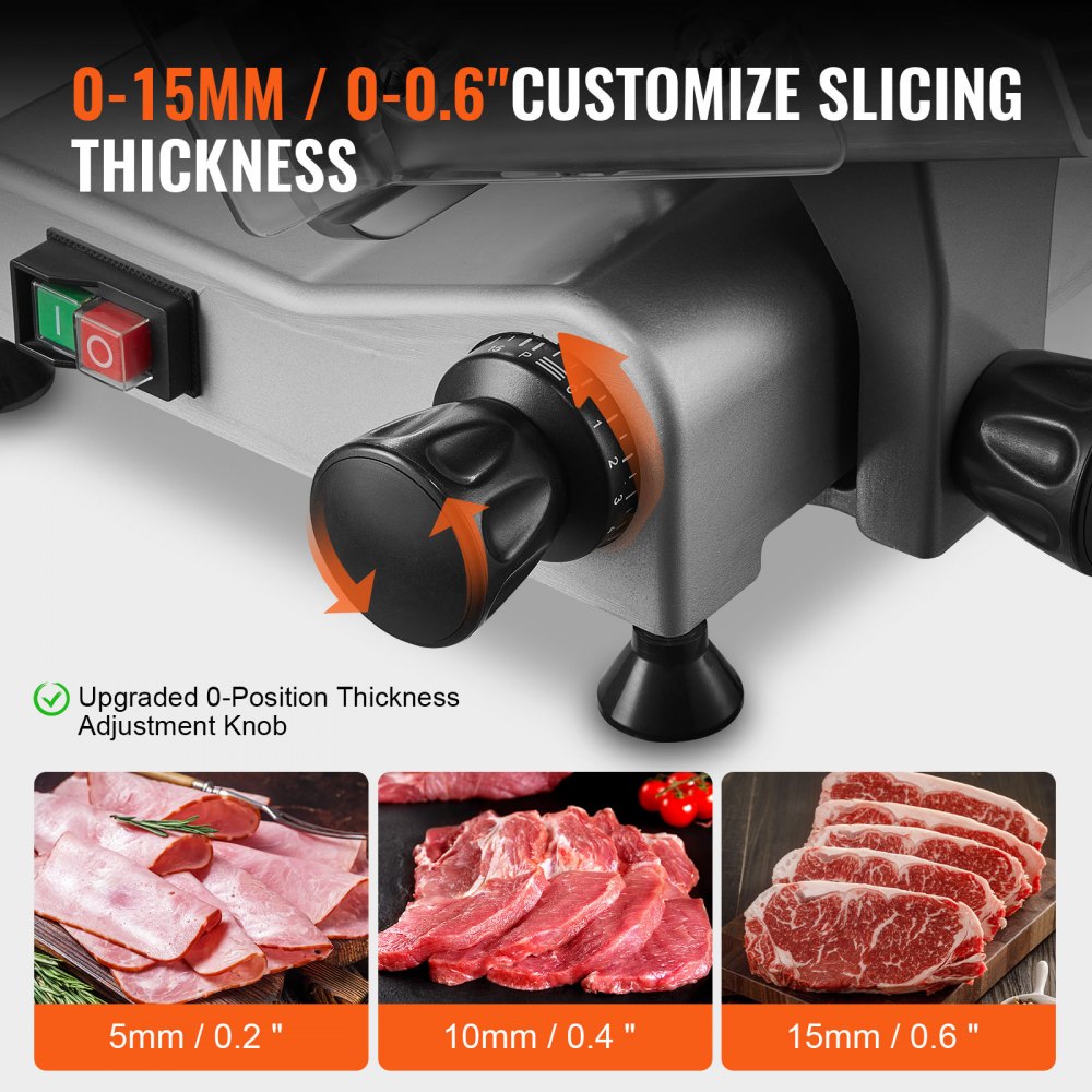 AMITOOLS Meat Slicer, 340W Electric Deli Food Slicer with 10