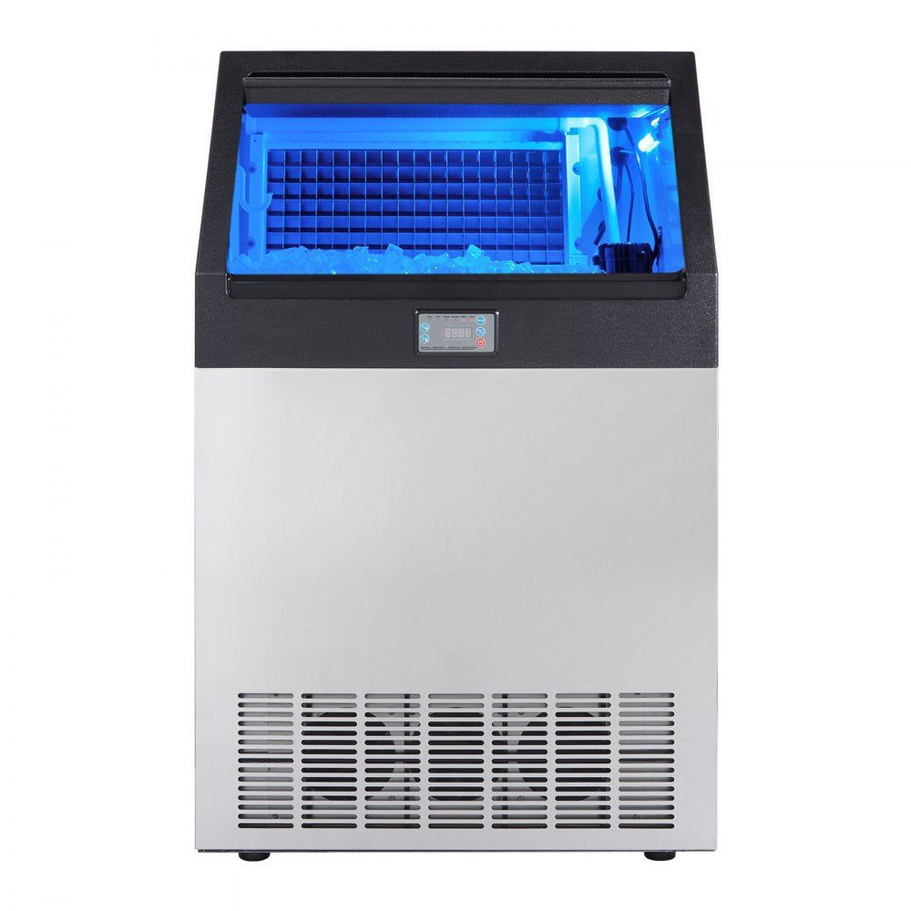 AMITOOLS Commercial Ice Maker, 265lbs/24H, Ice Maker Machine, 126 Ice Cubes in 12-15 Minutes, Freestanding Cabinet Ice Maker with 88lbs Storage Capacity LED Digital Display, for Home Office Restaurant