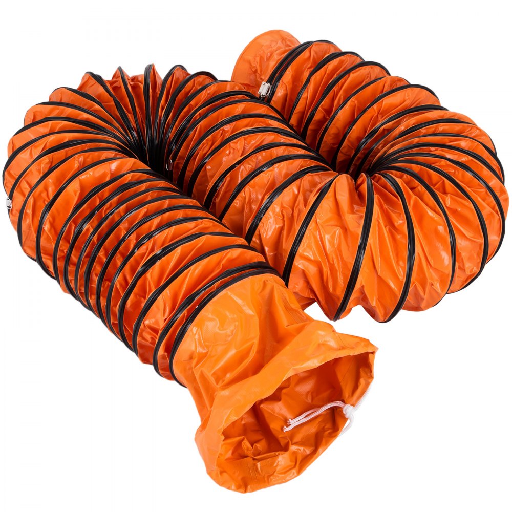 AMITOOLS 16 FT PVC Flexible Duct Hosing for 12 INCH Exhaust Fan, Orange