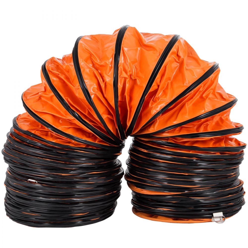 AMITOOLS 16 FT PVC Flexible Duct Hosing for 12 INCH Exhaust Fan, Orange