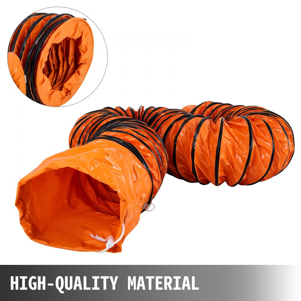 AMITOOLS 16 FT PVC Flexible Duct Hosing for 12 INCH Exhaust Fan, Orange