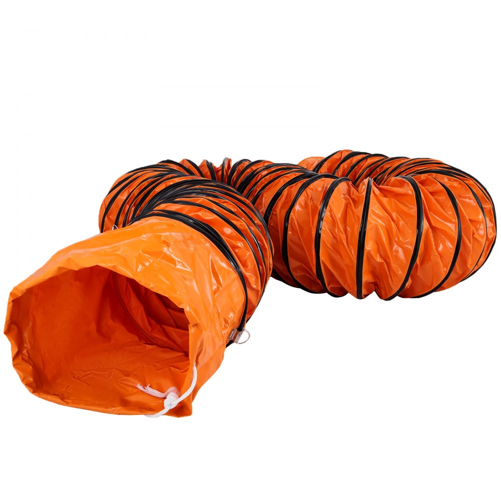 AMITOOLS 16 FT PVC Flexible Duct Hosing for 12 INCH Exhaust Fan, Orange