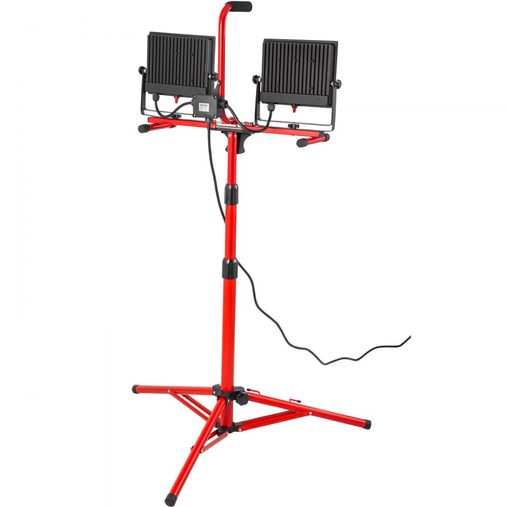 AMITOOLS LED Work Light with Stand, 10000 Lumen Dual-head LED Work Light with 27.6