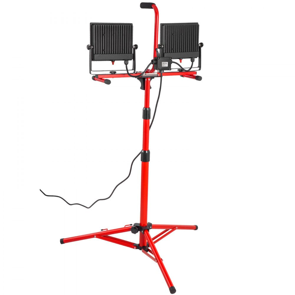 AMITOOLS LED Work Light with Stand, 10000 Lumen Dual-head LED Work Light with 27.6