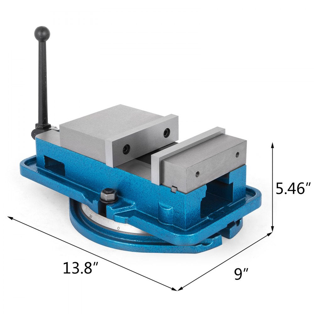 AMITOOLS 5 Inch ACCU Lock Down Vise Precision Milling Vice 5 Inch Jaw Width Drill Press Vise Milling Drilling Machine Bench Clamp Clamping Vice with 360 Degree Swiveling Base CNC Vise