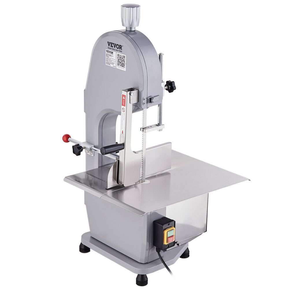 AMITOOLS Commercial Electric Meat Bandsaw, 1100W Stainless Steel Countertop Bone Sawing Machine, Workbeach 19.3