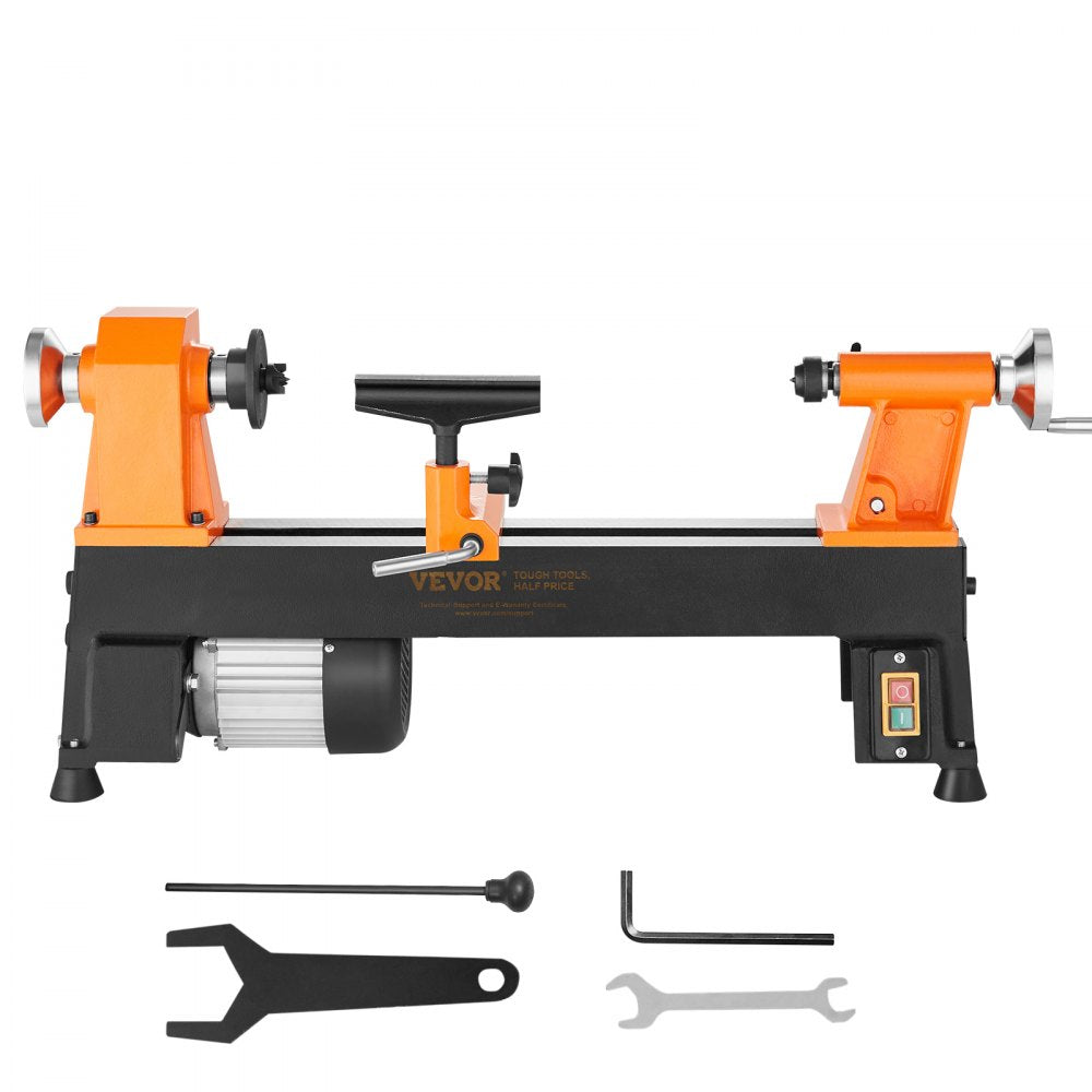 AMITOOLS Benchtop Wood Lathe, 10 in x 18 in, 0.5 HP 370W Power Wood Turning Lathe Machine, 5 Variable Speeds 780/1320/1920/2640/3840 RPM with Rod Injection Wrenches Faceplate Foot Pads, for Woodworking